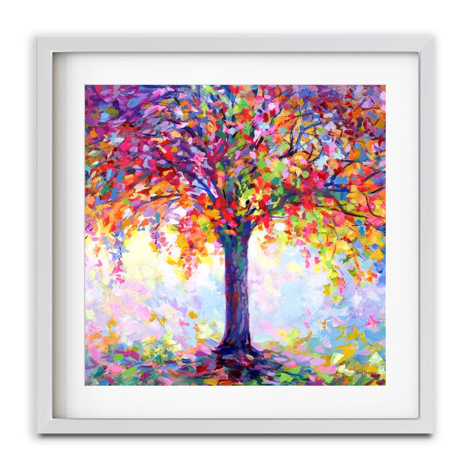 Tree Of Happiness Square Framed Art Print wall art product Leon Devenice
