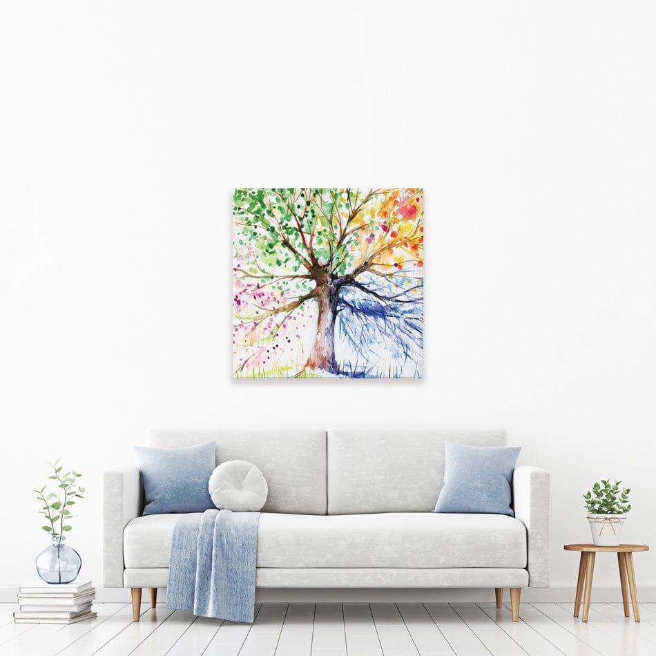 Tree Of Seasons Square Canvas Print wall art product DeepGreen / Shutterstock