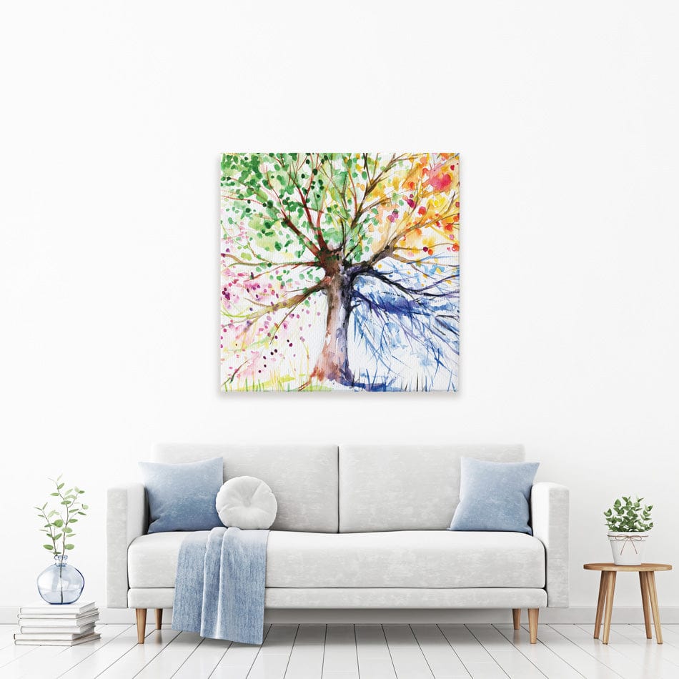 Tree Of Seasons Square Canvas Print wall art product DeepGreen / Shutterstock