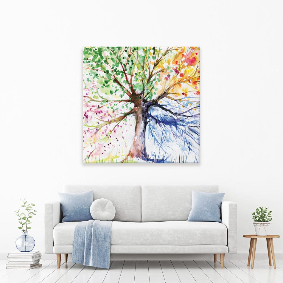 Tree Of Seasons Square Canvas Print wall art product DeepGreen / Shutterstock