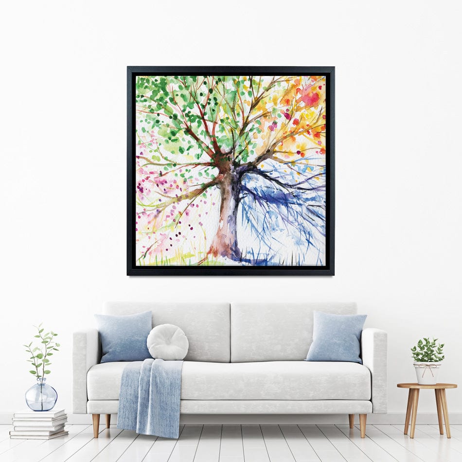 Tree Of Seasons Square Canvas Print wall art product DeepGreen / Shutterstock