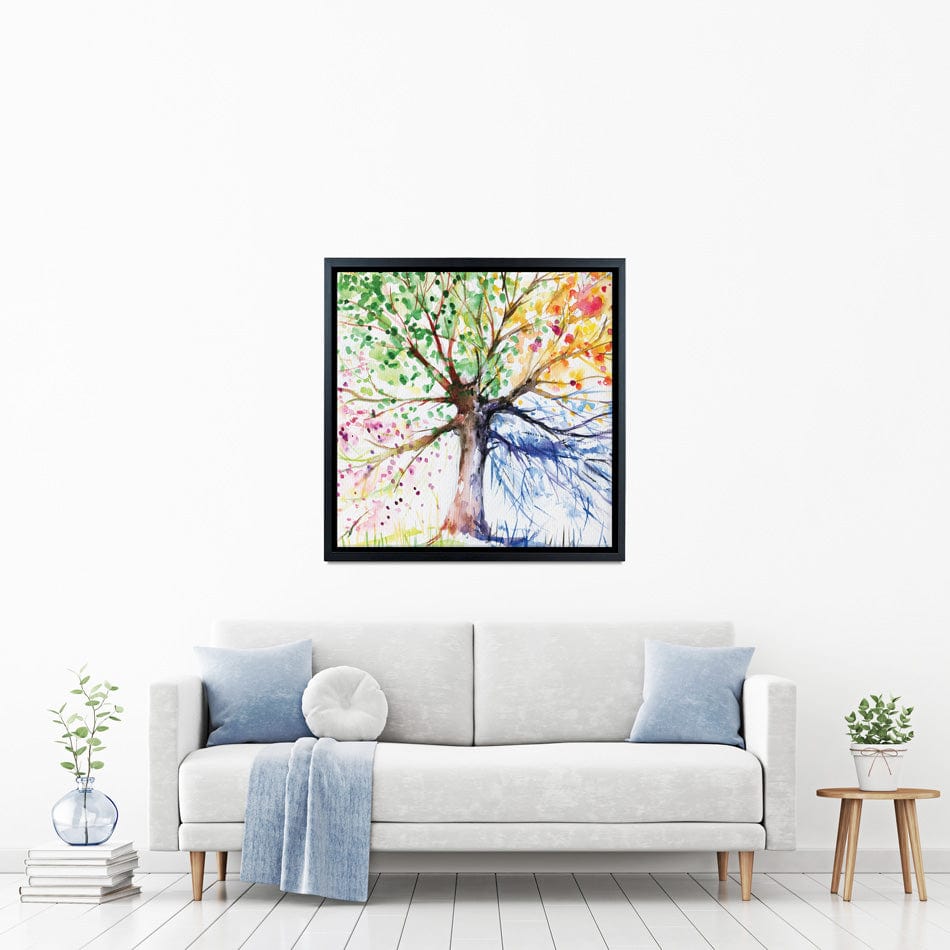 Tree Of Seasons Square Canvas Print wall art product DeepGreen / Shutterstock