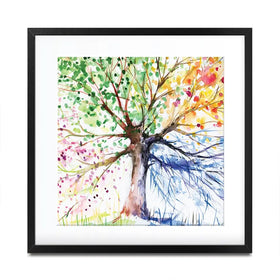 Tree Of Seasons Square Framed Art Print Tree Of Seasons Square Framed Art Print wall art product DeepGreen / Shutterstock