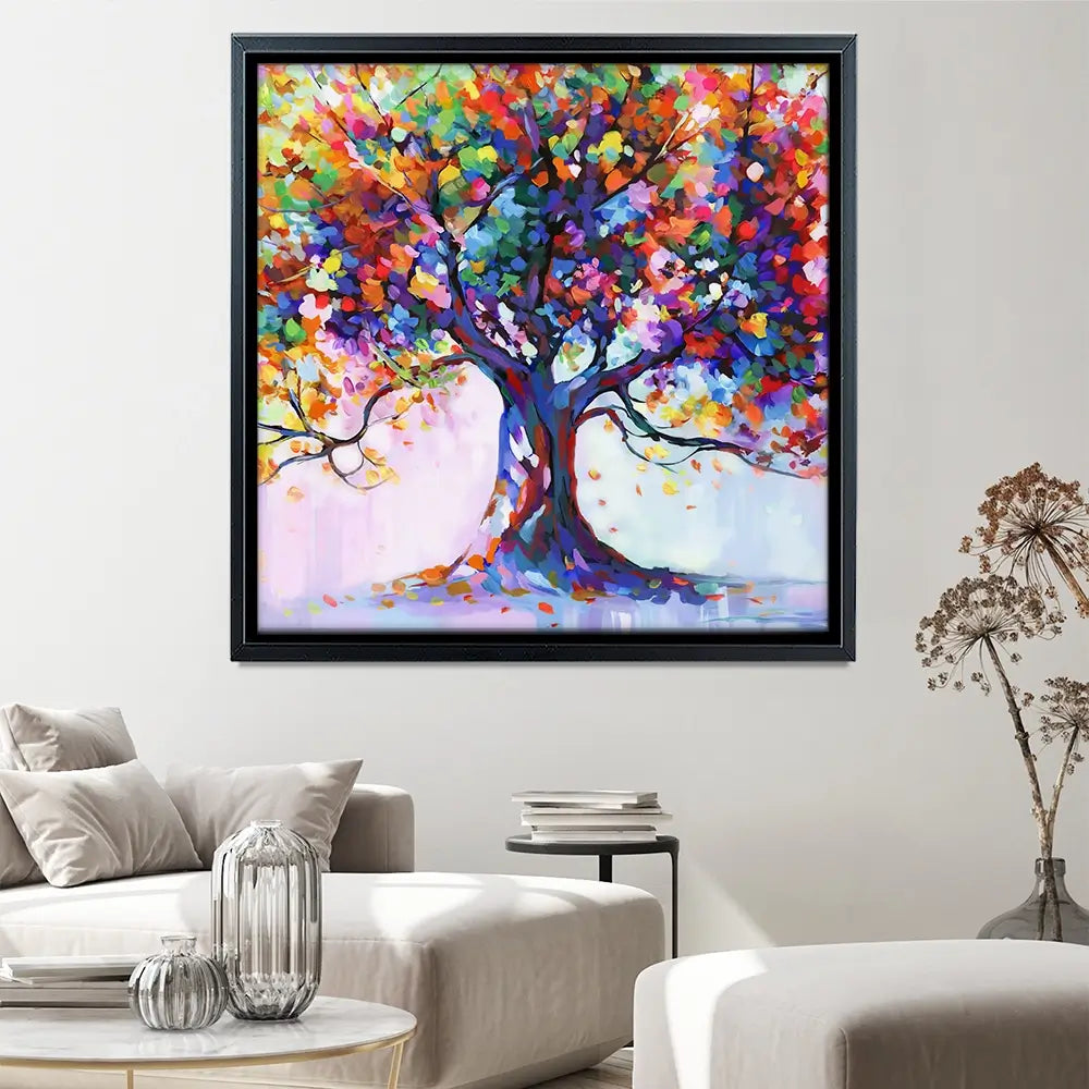 Tree Of Wellbeing Square Canvas Print Tree Of Wellbeing Square Canvas Print wall art product Leon Devenice