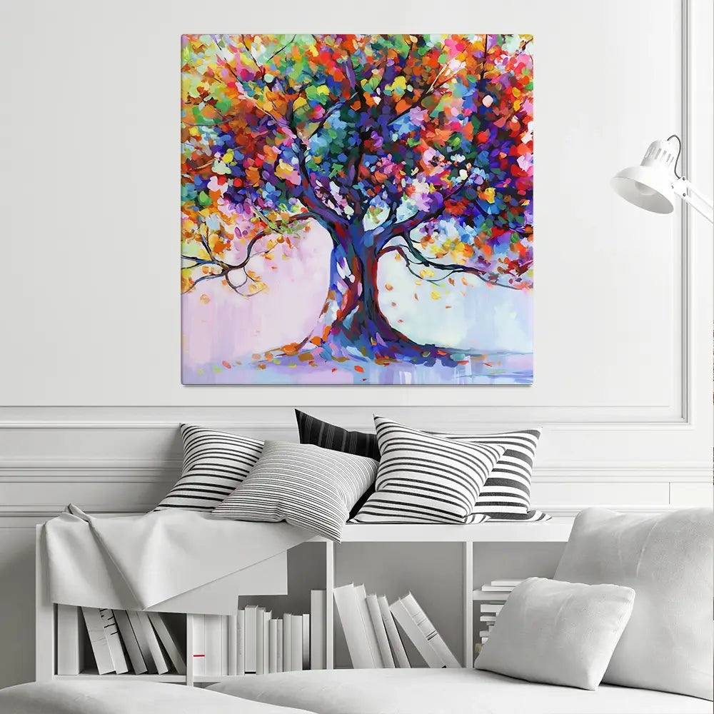 Tree Of Wellbeing Square Canvas Print Tree Of Wellbeing Square Canvas Print wall art product Leon Devenice