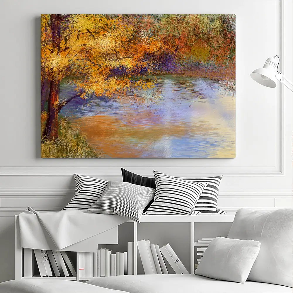 Tree Over The River Canvas Print Tree Over The River Canvas Print wall art product Art Print Shop