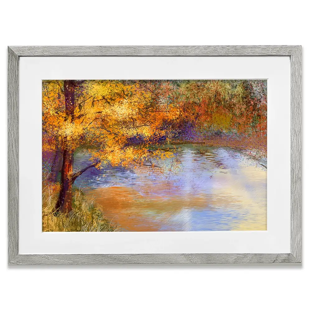 Tree Over The River Framed Art Print Tree Over The River Framed Art Print wall art product Art Print Shop