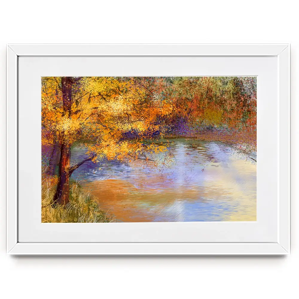 Tree Over The River Framed Art Print Tree Over The River Framed Art Print wall art product Art Print Shop