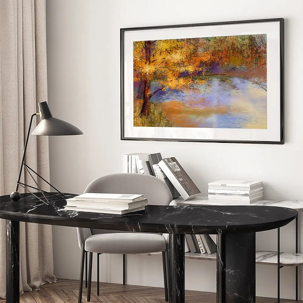 Tree Over The River Framed Art Print Tree Over The River Framed Art Print wall art product Art Print Shop