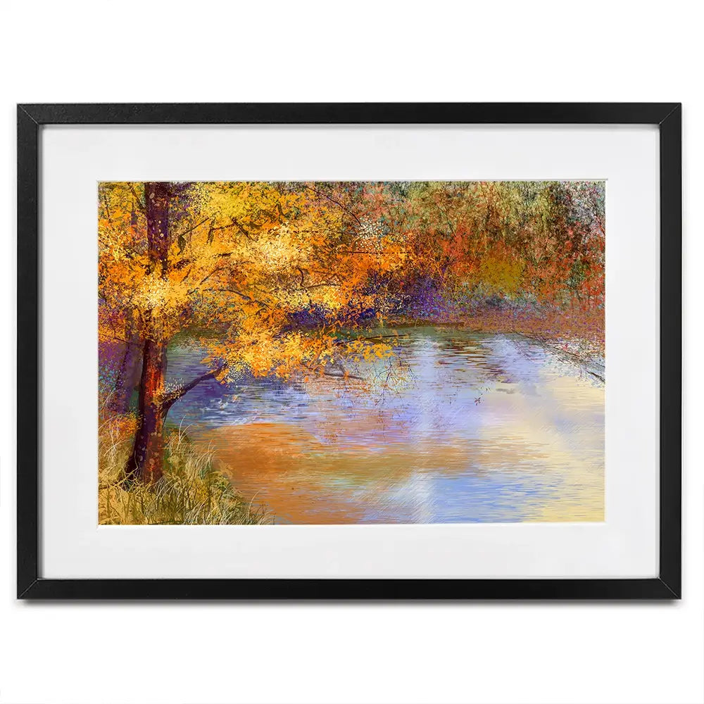 Tree Over The River Framed Art Print Tree Over The River Framed Art Print wall art product Art Print Shop