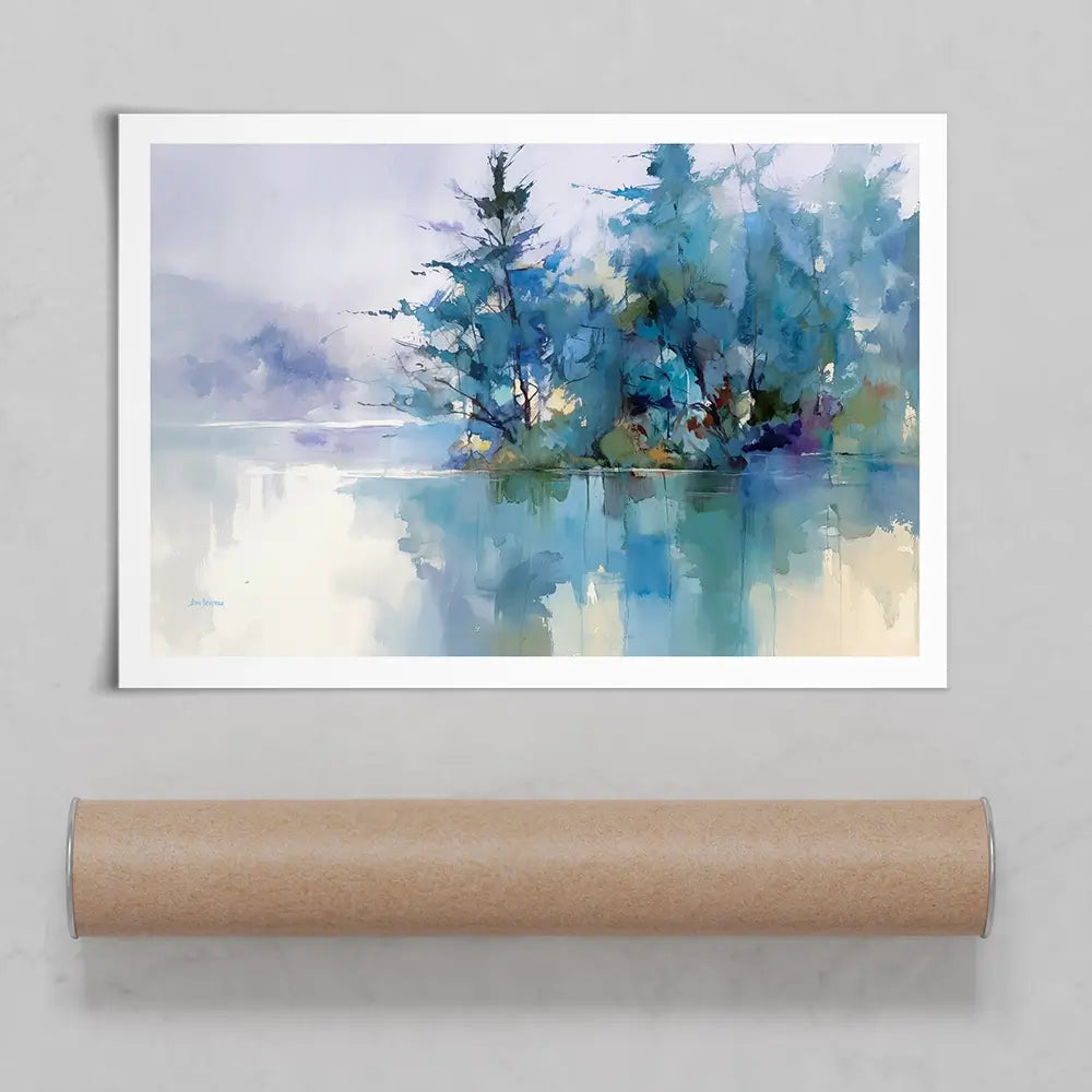 Trees Along The Lake 2 Art Print Trees Along The Lake 2 Art Print wall art product Leon Devenice