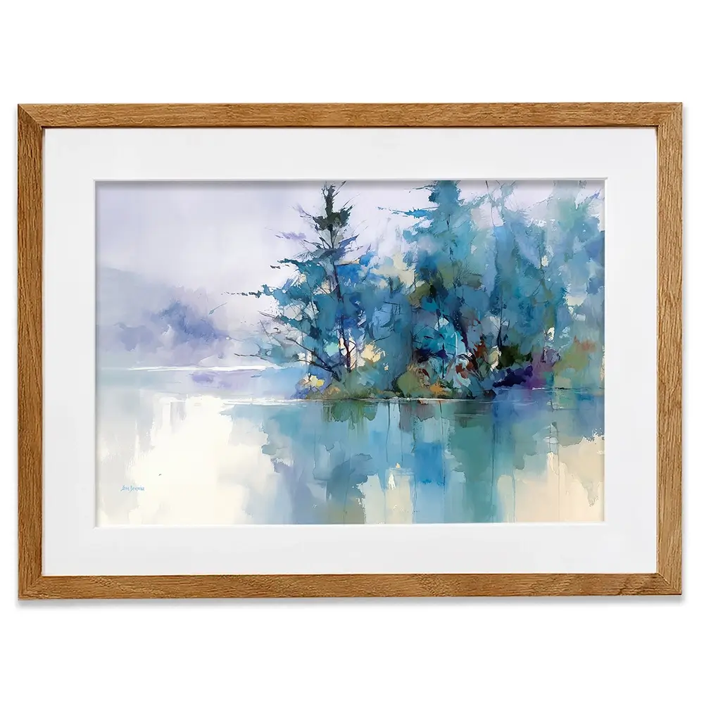 Trees Along The Lake 2 Framed Art Print Trees Along The Lake 2 Framed Art Print wall art product Leon Devenice