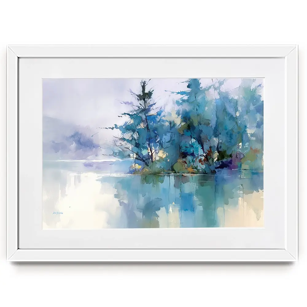 Trees Along The Lake 2 Framed Art Print Trees Along The Lake 2 Framed Art Print wall art product Leon Devenice