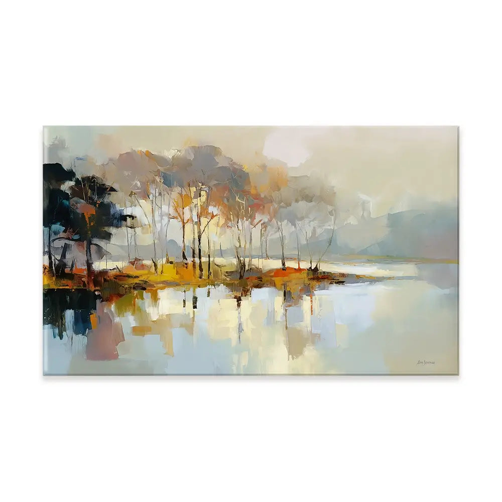 Trees Along The Lake Canvas Print Trees Along The Lake Canvas Print wall art product Leon Devenice