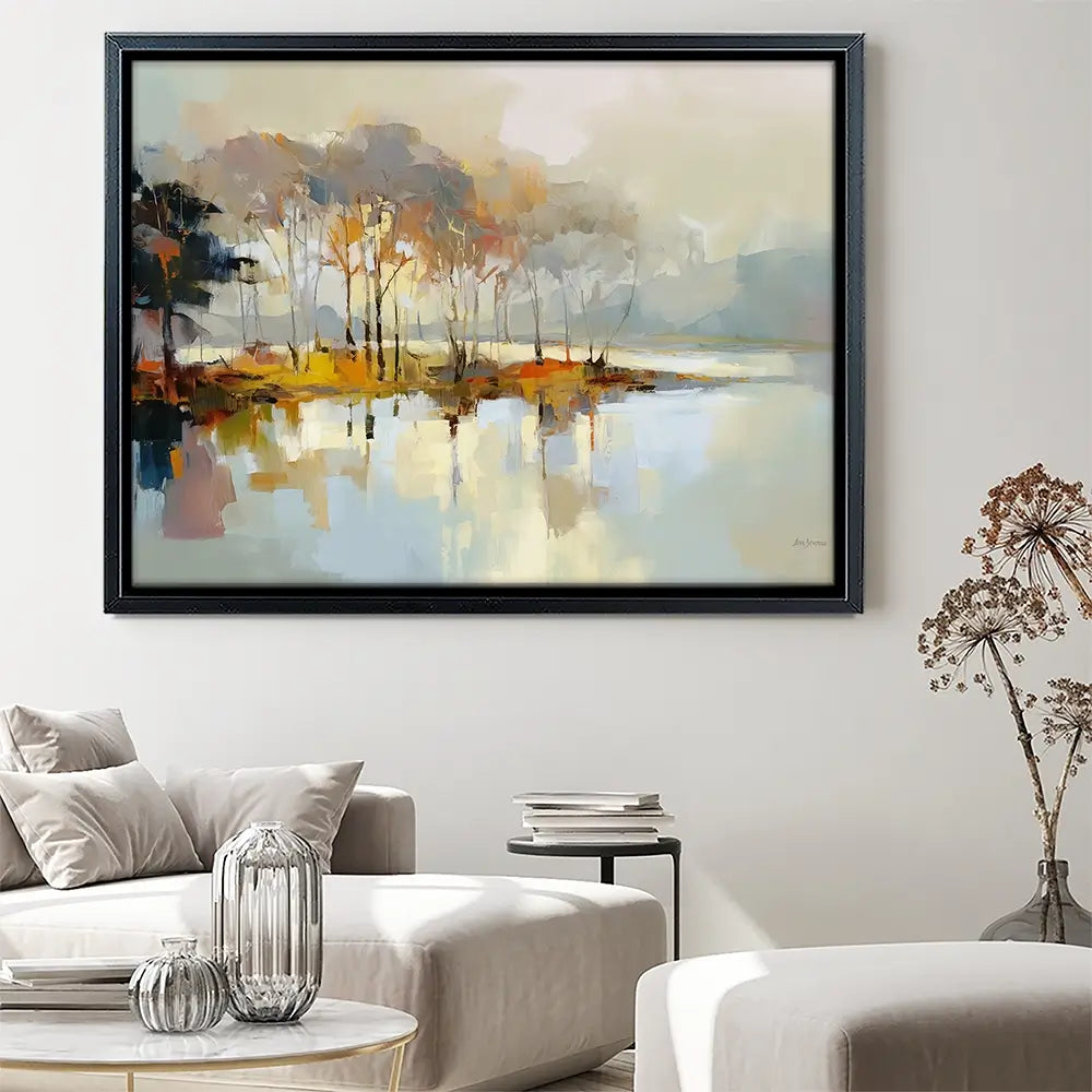 Trees Along The Lake Canvas Print Trees Along The Lake Canvas Print wall art product Leon Devenice