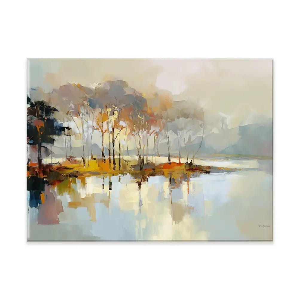 Trees Along The Lake Canvas Print Trees Along The Lake Canvas Print wall art product Leon Devenice