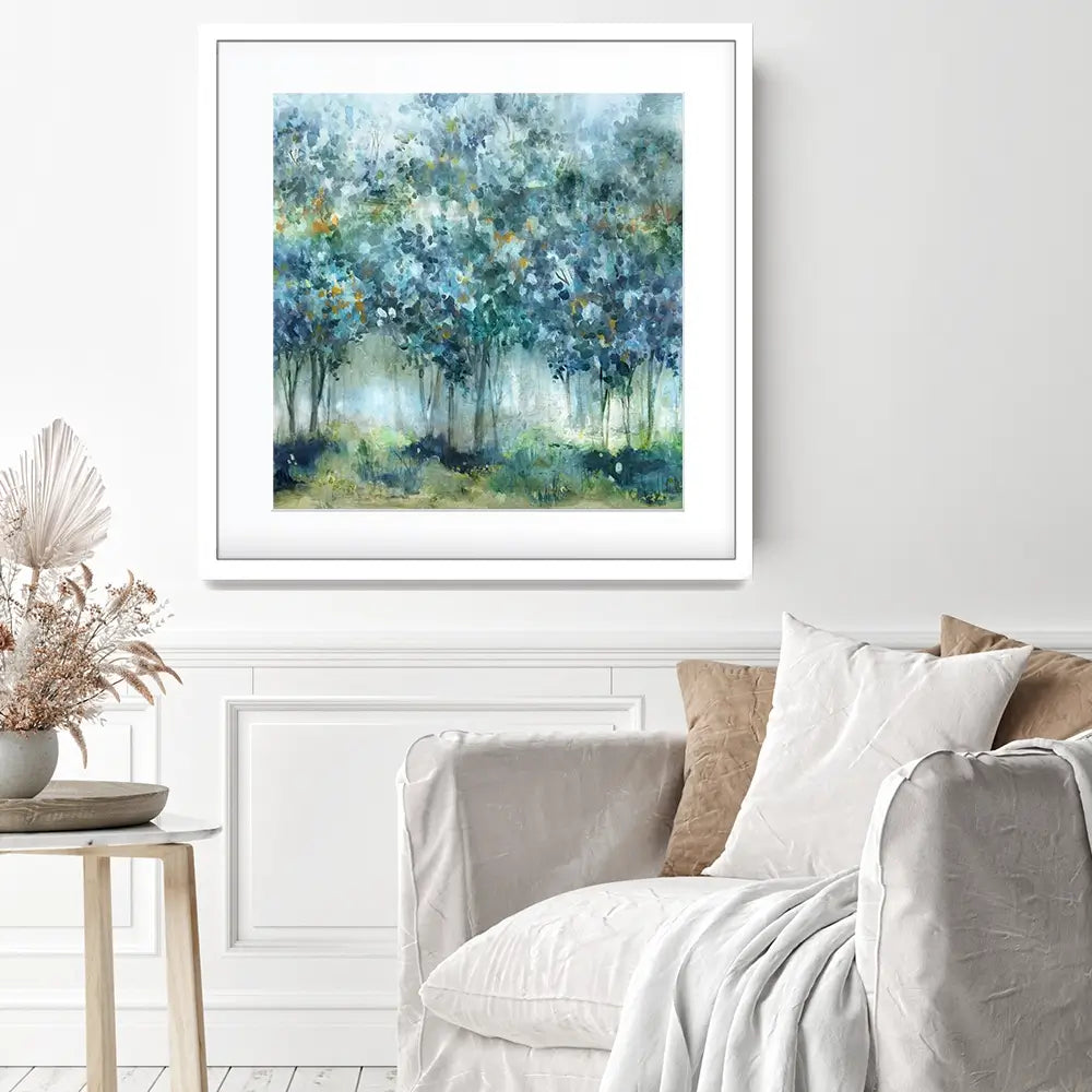 Treetop Mist Square Framed Art Print Treetop Mist Square Framed Art Print wall art product Carol Robinson