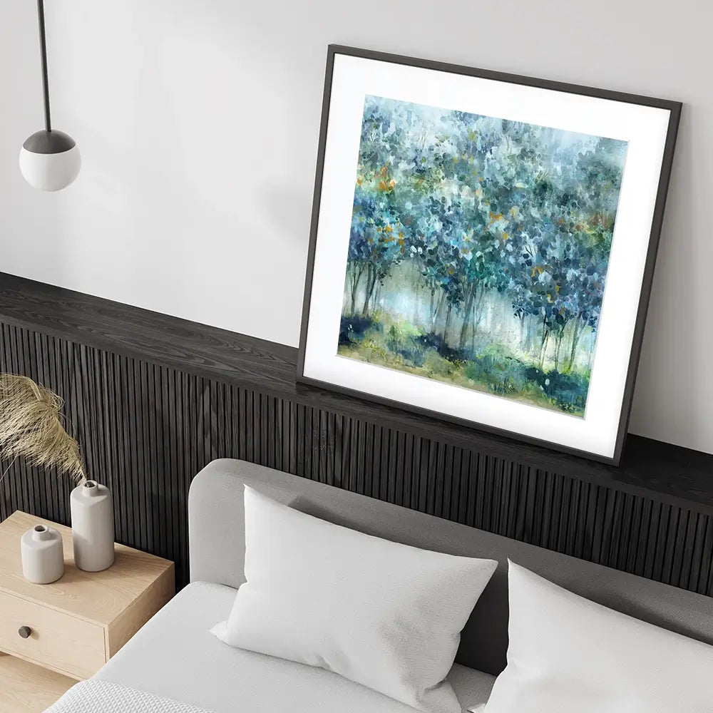 Treetop Mist Square Framed Art Print Treetop Mist Square Framed Art Print wall art product Carol Robinson