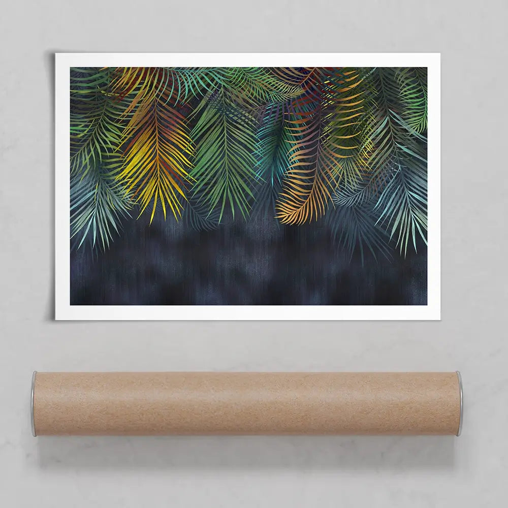 Tropical Hanging Leaves Art Print Tropical Hanging Leaves Art Print wall art product Katrine_arty / Shutterstock