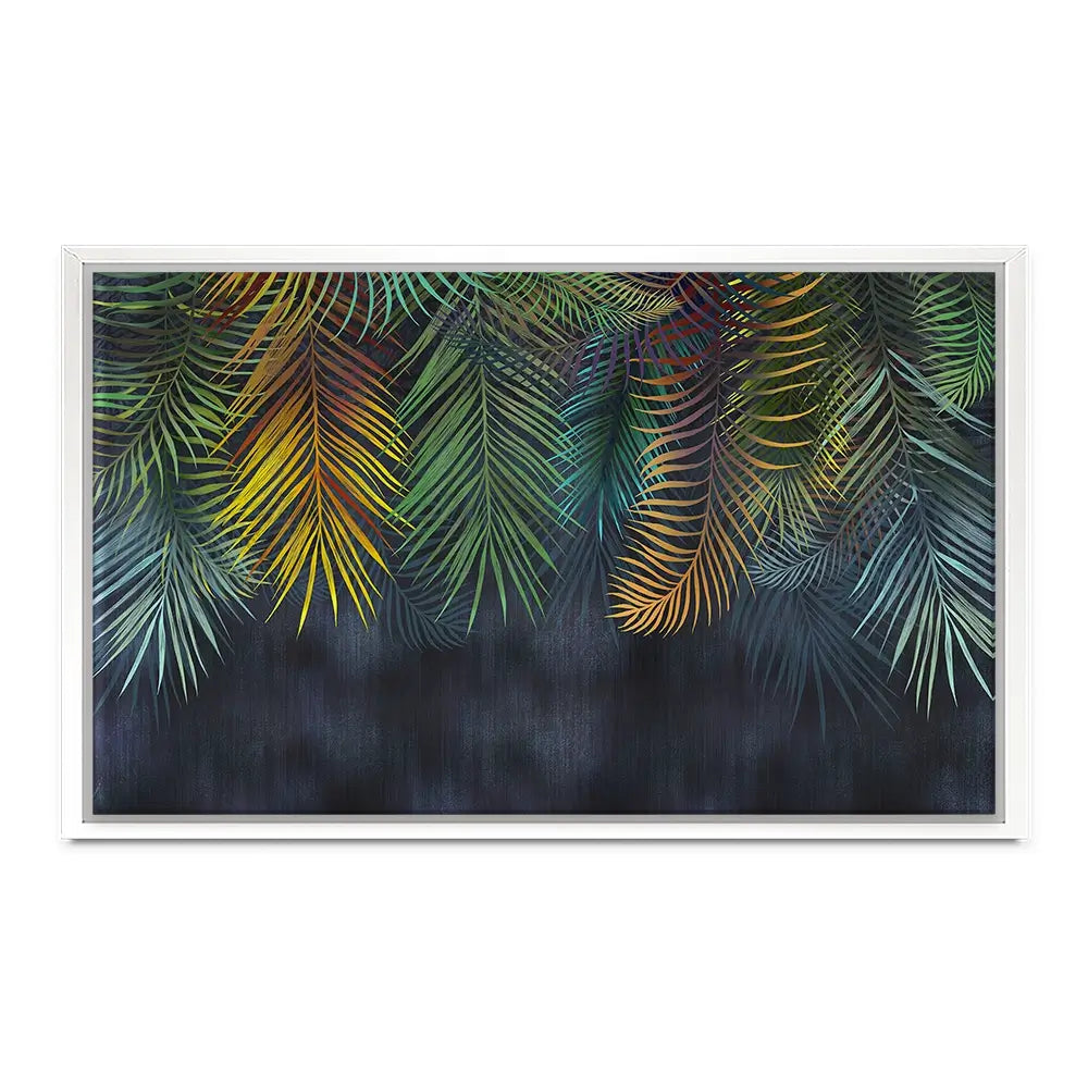 Tropical Hanging Leaves Canvas Print Tropical Hanging Leaves Canvas Print wall art product Katrine_arty / Shutterstock