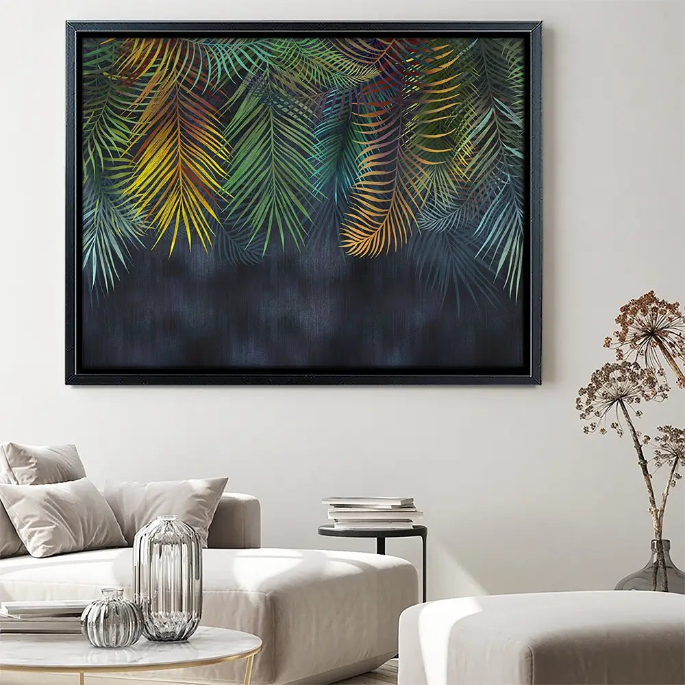 Tropical Hanging Leaves Canvas Print Tropical Hanging Leaves Canvas Print wall art product Katrine_arty / Shutterstock