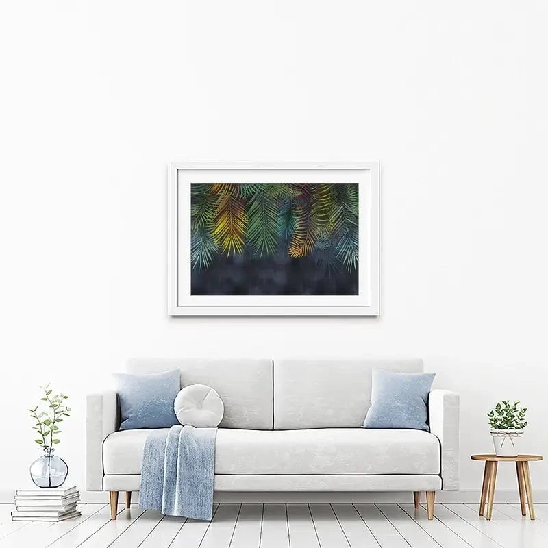 Tropical Hanging Leaves Framed Art Print Tropical Hanging Leaves Framed Art Print wall art product Katrine_arty / Shutterstock