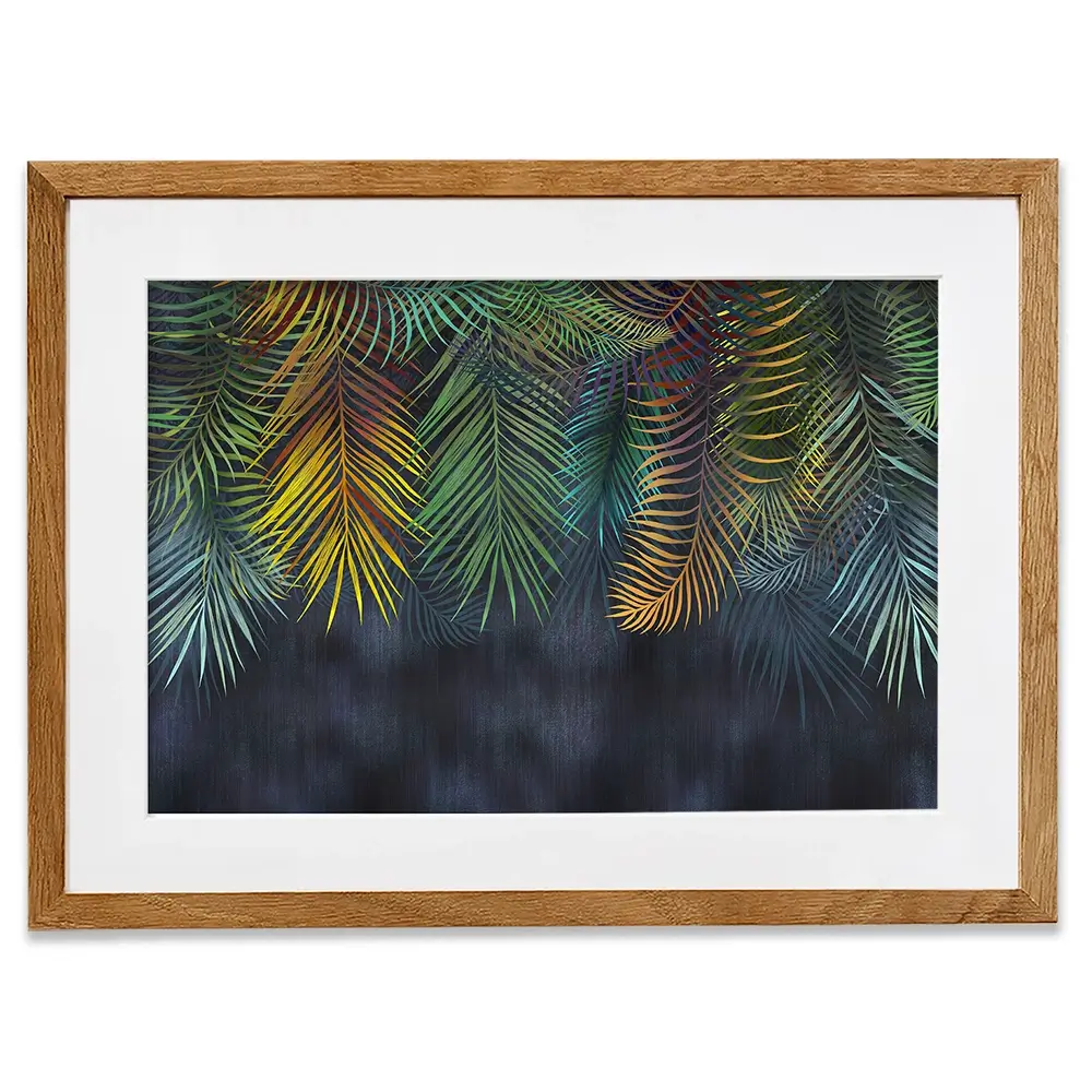 Tropical Hanging Leaves Framed Art Print Tropical Hanging Leaves Framed Art Print wall art product Katrine_arty / Shutterstock