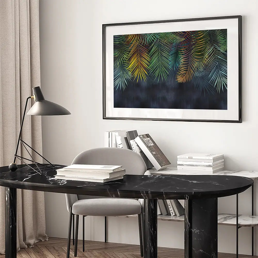 Tropical Hanging Leaves Framed Art Print Tropical Hanging Leaves Framed Art Print wall art product Katrine_arty / Shutterstock