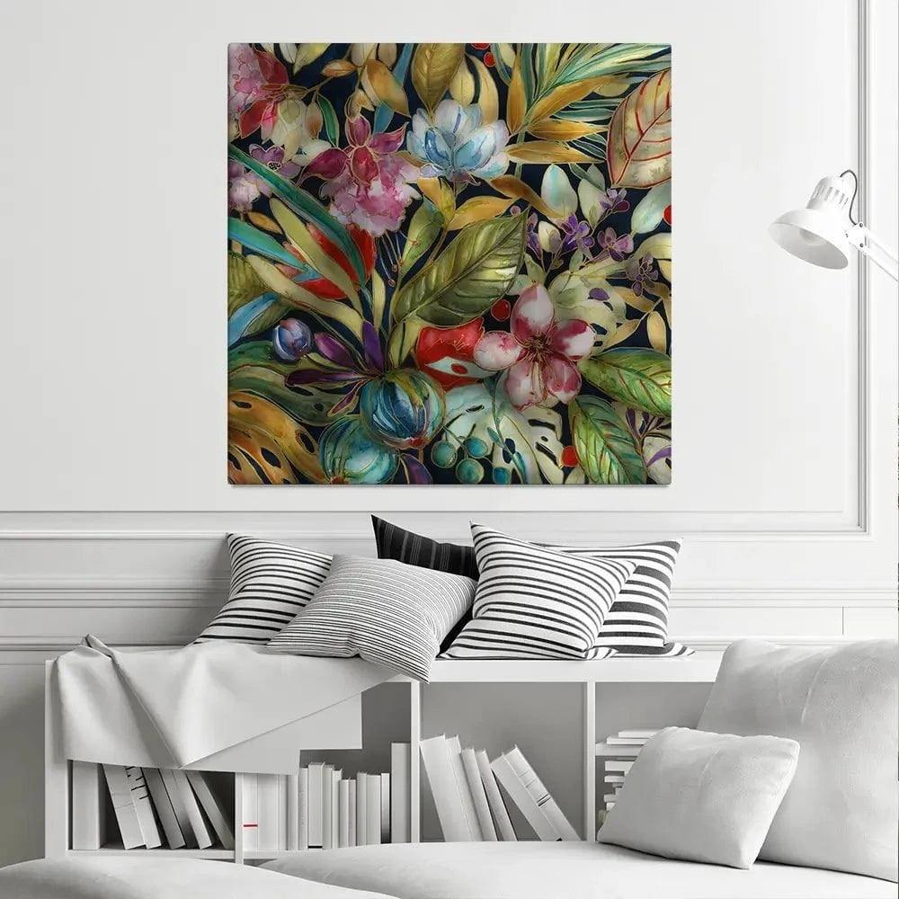 Tropical Shadows Square Canvas Print Tropical Shadows Square Canvas Print wall art product Carol Robinson