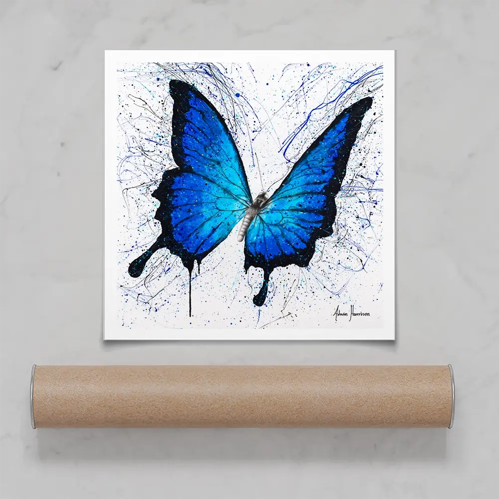 Tropics Of Blue Butterfly Square Art Print Tropics Of Blue Butterfly Square Art Print wall art product Ashvin Harrison
