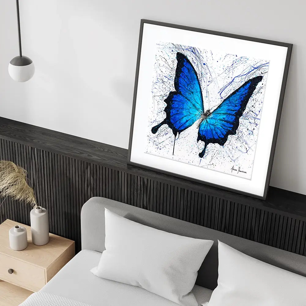 Tropics Of Blue Butterfly Square Framed Art Print Tropics Of Blue Butterfly Square Framed Art Print wall art product Ashvin Harrison