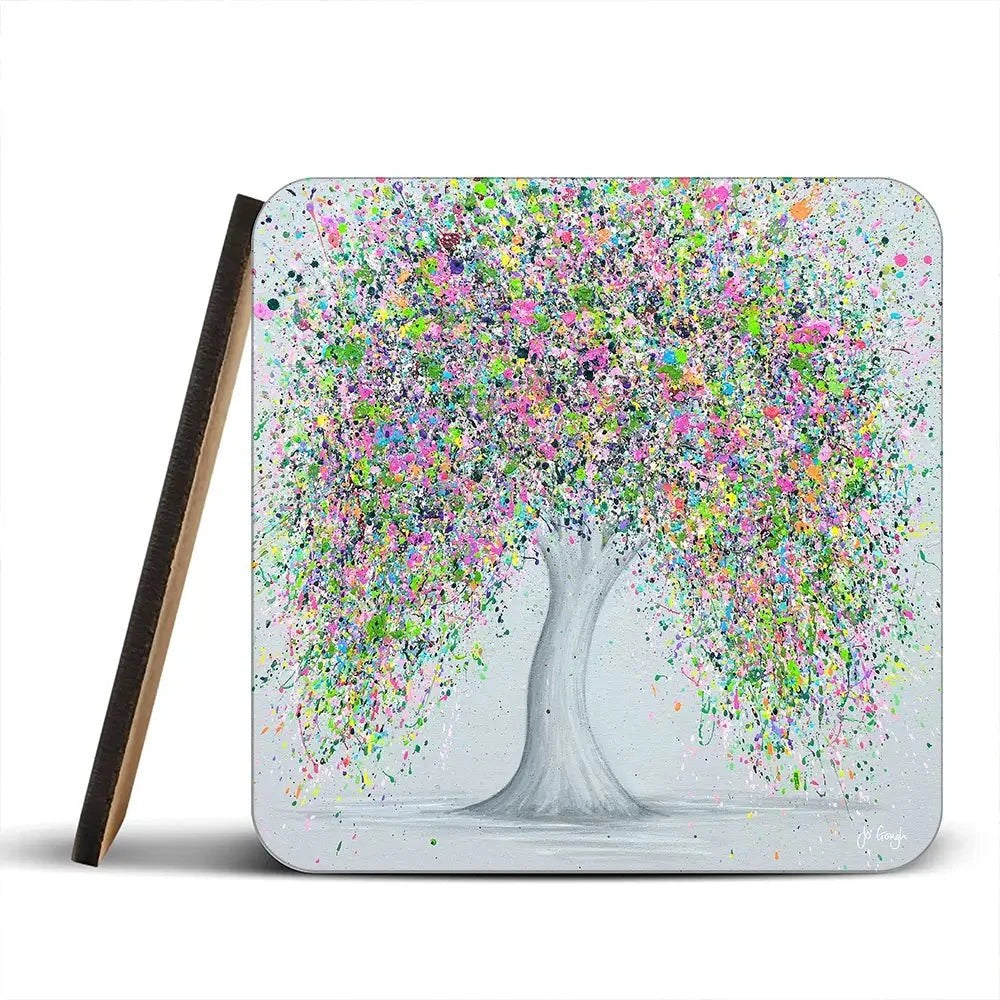 True Love Coaster Set Rainbow Soul Tree Coaster Set | Rainbow Soul Tree Art Coasters wall art product Jo Gough