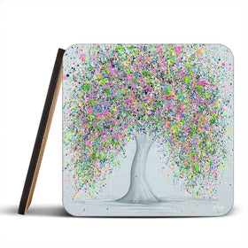 True Love Coaster Set Rainbow Soul Tree Coaster Set | Rainbow Soul Tree Art Coasters wall art product Jo Gough