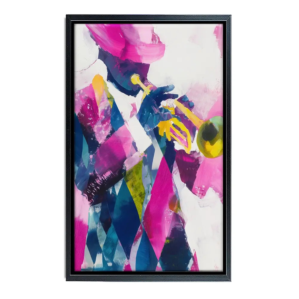 Trumpet Player In Magenta Canvas Print Trumpet Player In Magenta Canvas Print wall art product Chromatic Storm Studio