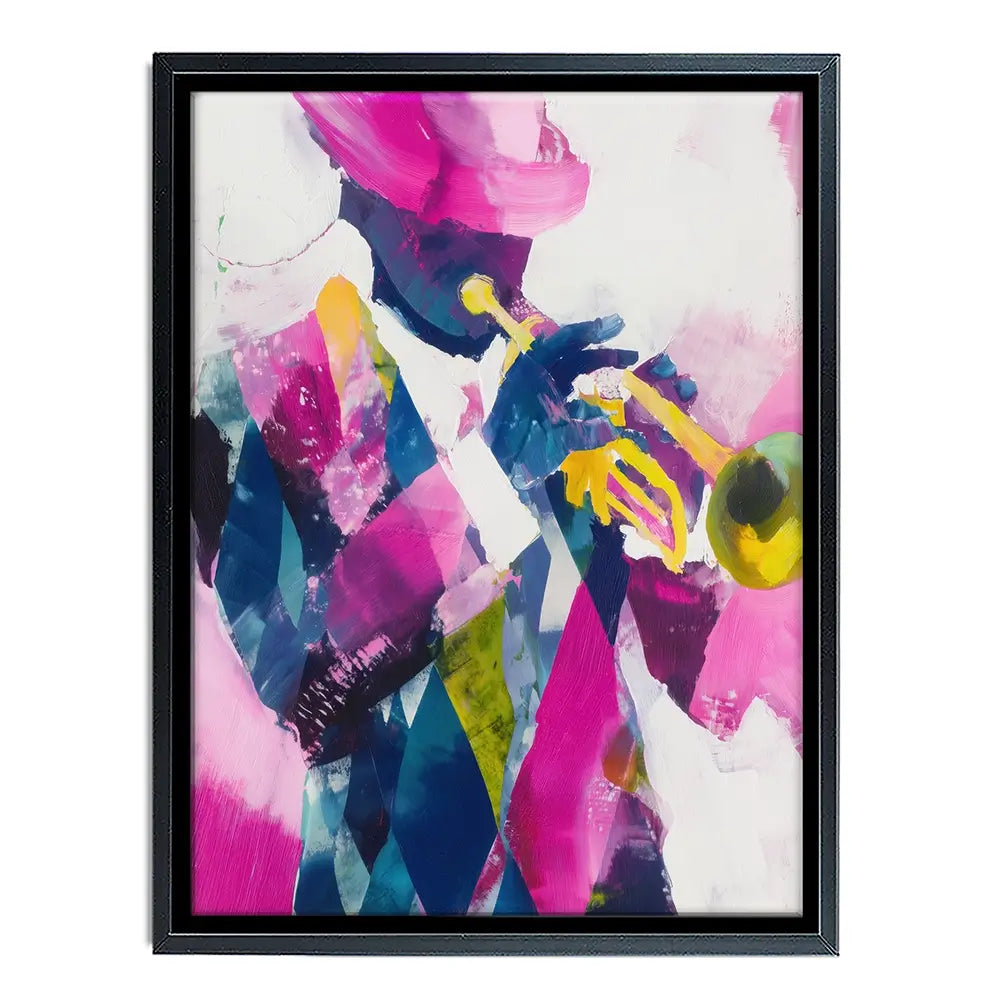 Trumpet Player In Magenta Canvas Print Trumpet Player In Magenta Canvas Print wall art product Chromatic Storm Studio