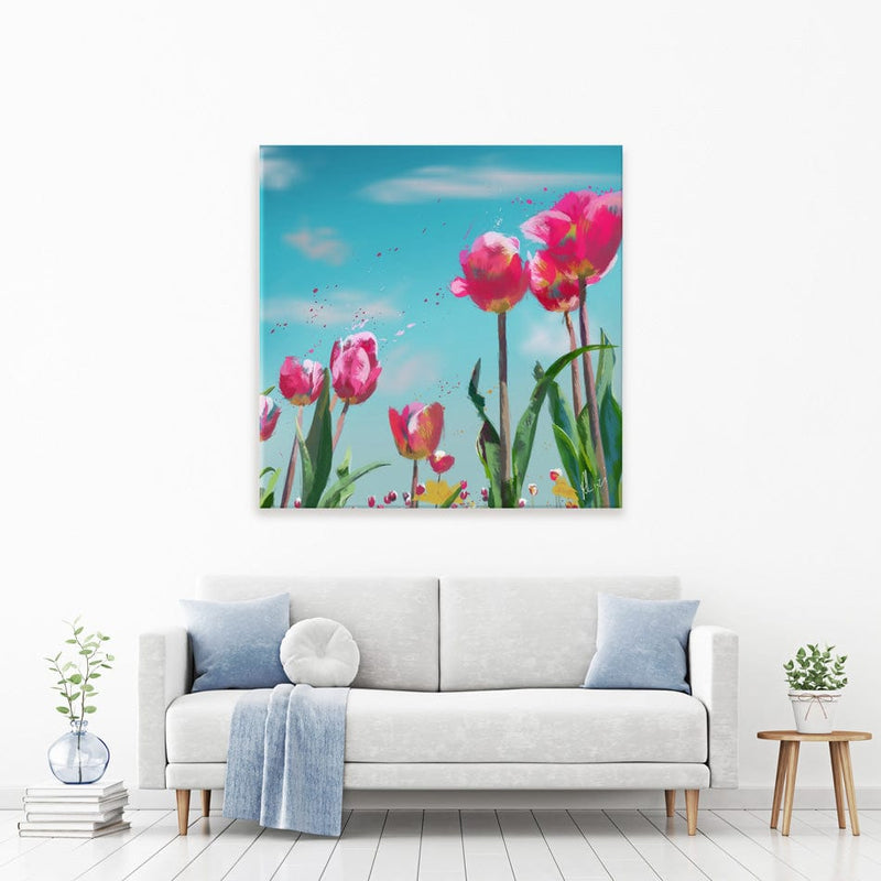 Tulip Meadow Canvas Print wall art product Aimee Linzi