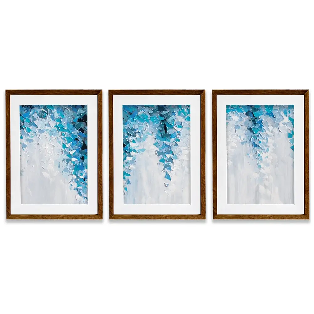 Tumbling Blue Abstract Framed Art Print Trio Tumbling Blue Abstract Framed Art Print Trio wall art product Olga Tkachyk