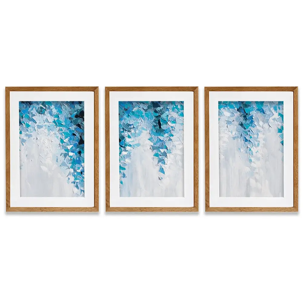 Tumbling Blue Abstract Framed Art Print Trio Tumbling Blue Abstract Framed Art Print Trio wall art product Olga Tkachyk