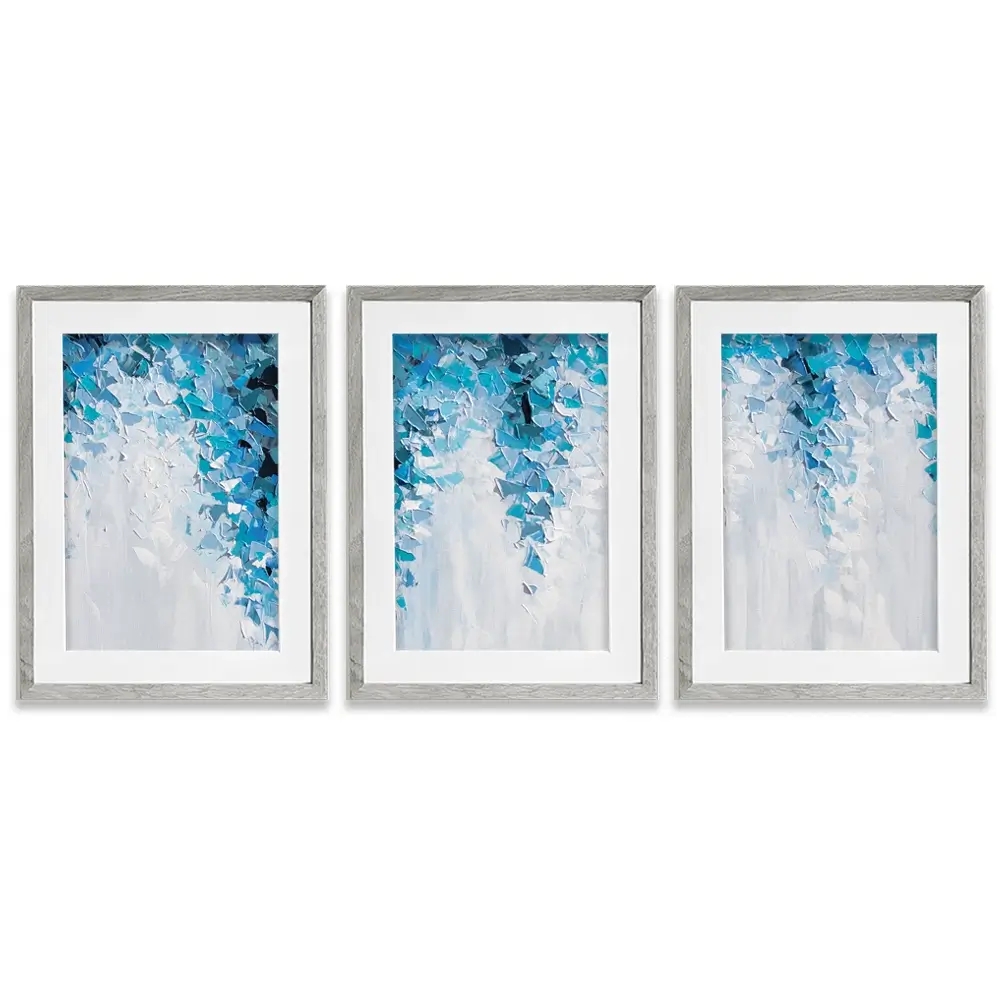 Tumbling Blue Abstract Framed Art Print Trio Tumbling Blue Abstract Framed Art Print Trio wall art product Olga Tkachyk