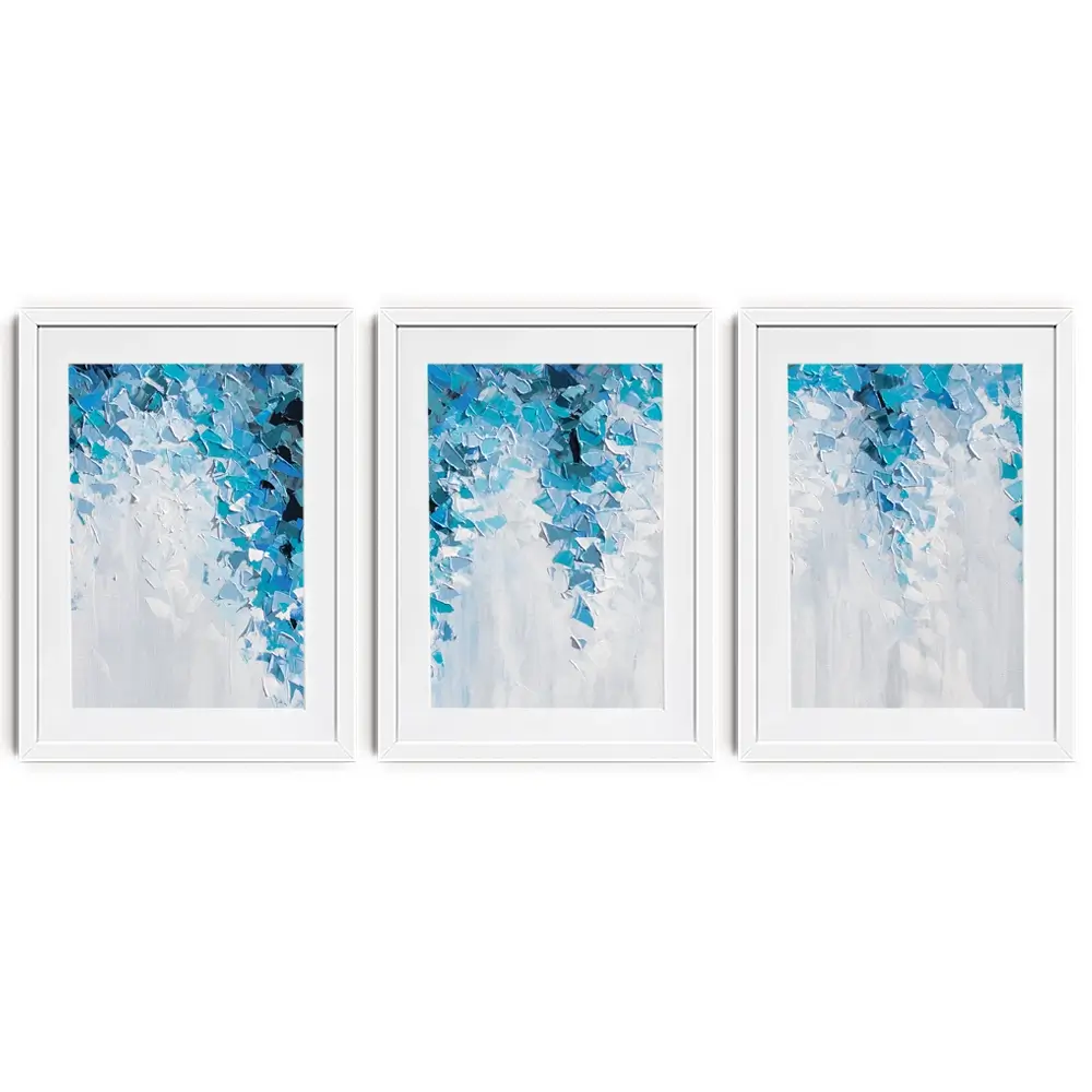 Tumbling Blue Abstract Framed Art Print Trio Tumbling Blue Abstract Framed Art Print Trio wall art product Olga Tkachyk