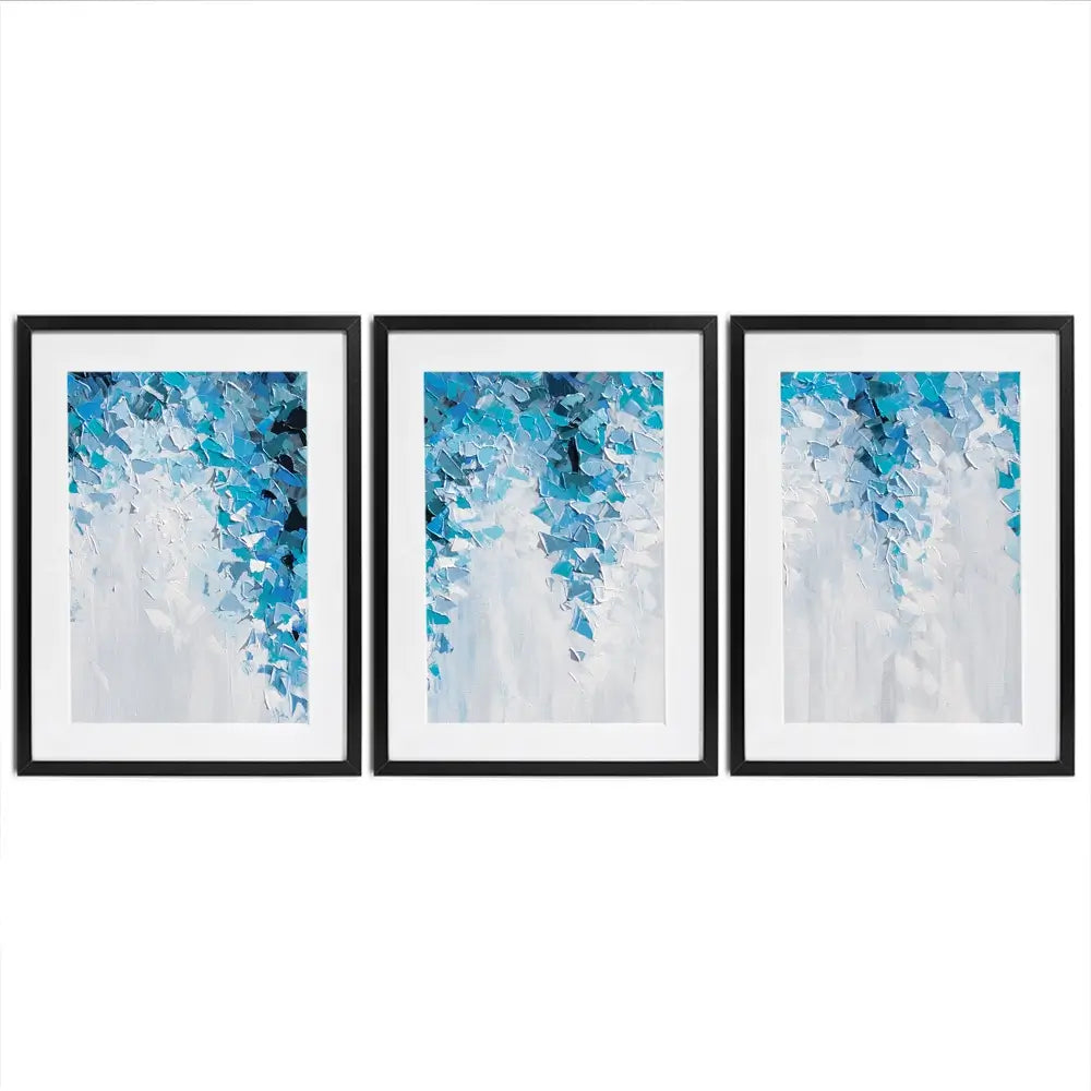 Tumbling Blue Abstract Framed Art Print Trio Tumbling Blue Abstract Framed Art Print Trio wall art product Olga Tkachyk