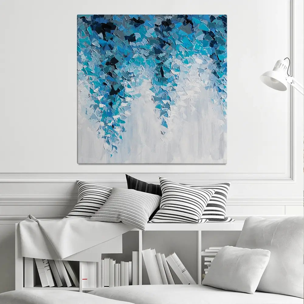 Tumbling Blue Abstract Square Canvas Print Tumbling Blue Abstract Square Canvas Print wall art product Olga Tkachyk