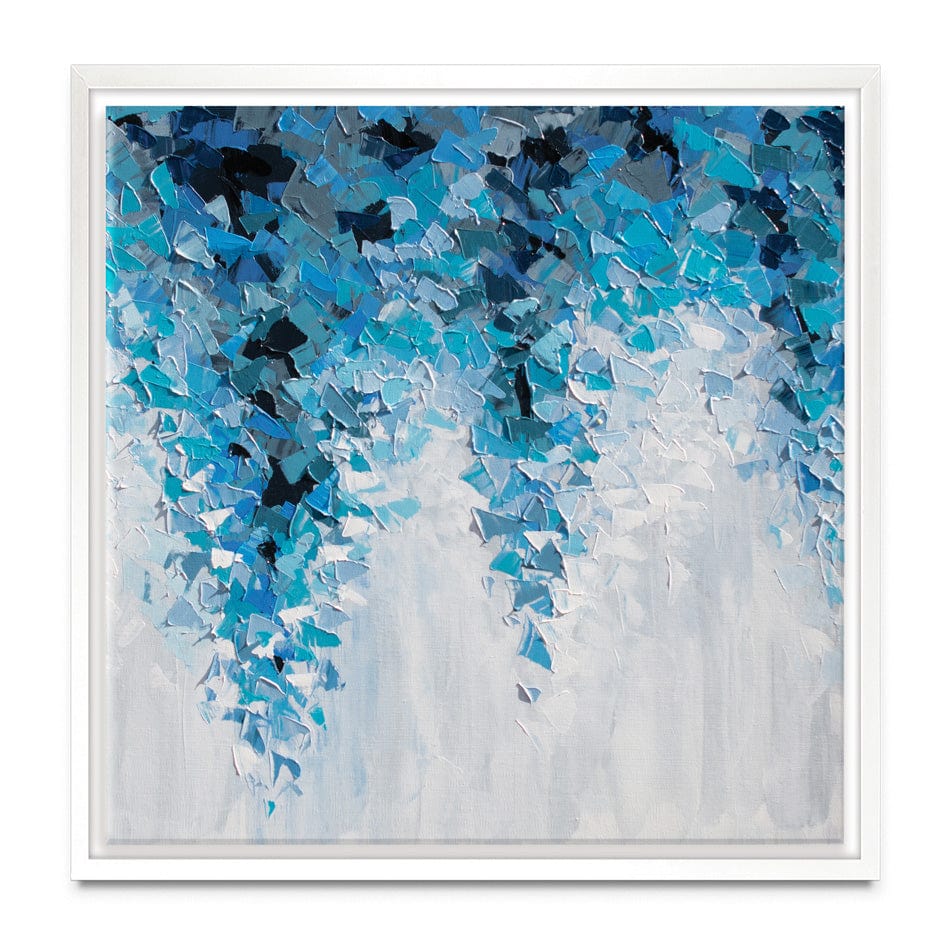 Tumbling Blue Abstract Square Canvas Print wall art product Olga Tkachyk