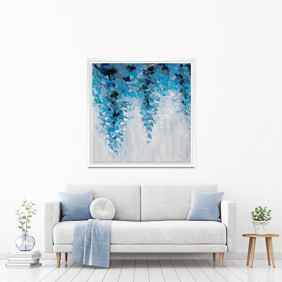 Tumbling Blue Abstract Square Canvas Print wall art product Olga Tkachyk