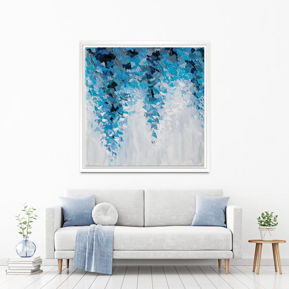 Tumbling Blue Abstract Square Canvas Print wall art product Olga Tkachyk