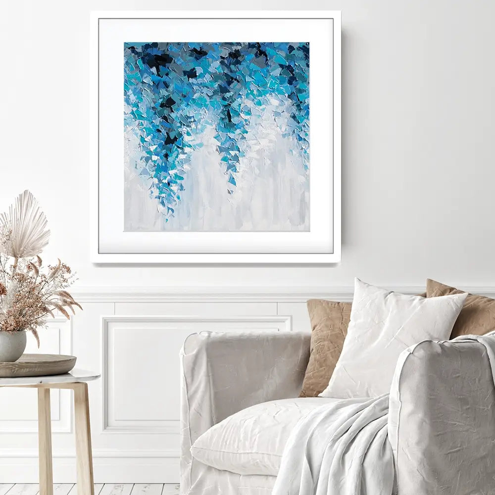 Tumbling Blue Abstract Square Framed Art Print Tumbling Blue Abstract Square Framed Art Print wall art product Olga Tkachyk