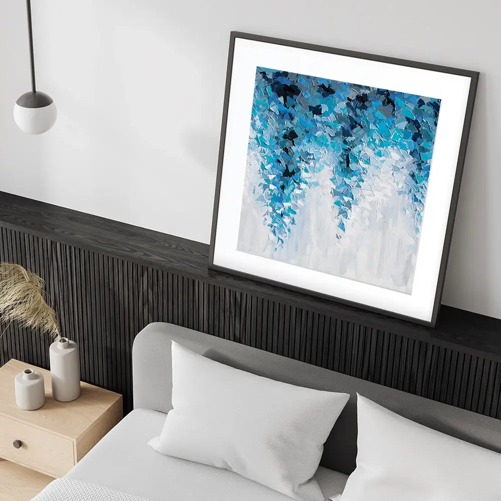 Tumbling Blue Abstract Square Framed Art Print Tumbling Blue Abstract Square Framed Art Print wall art product Olga Tkachyk