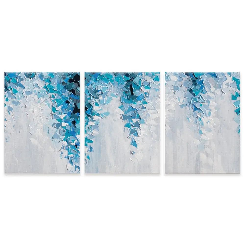 Tumbling Blue Abstract Trio Canvas Print Tumbling Blue Abstract Trio Canvas Print wall art product Olga Tkachyk