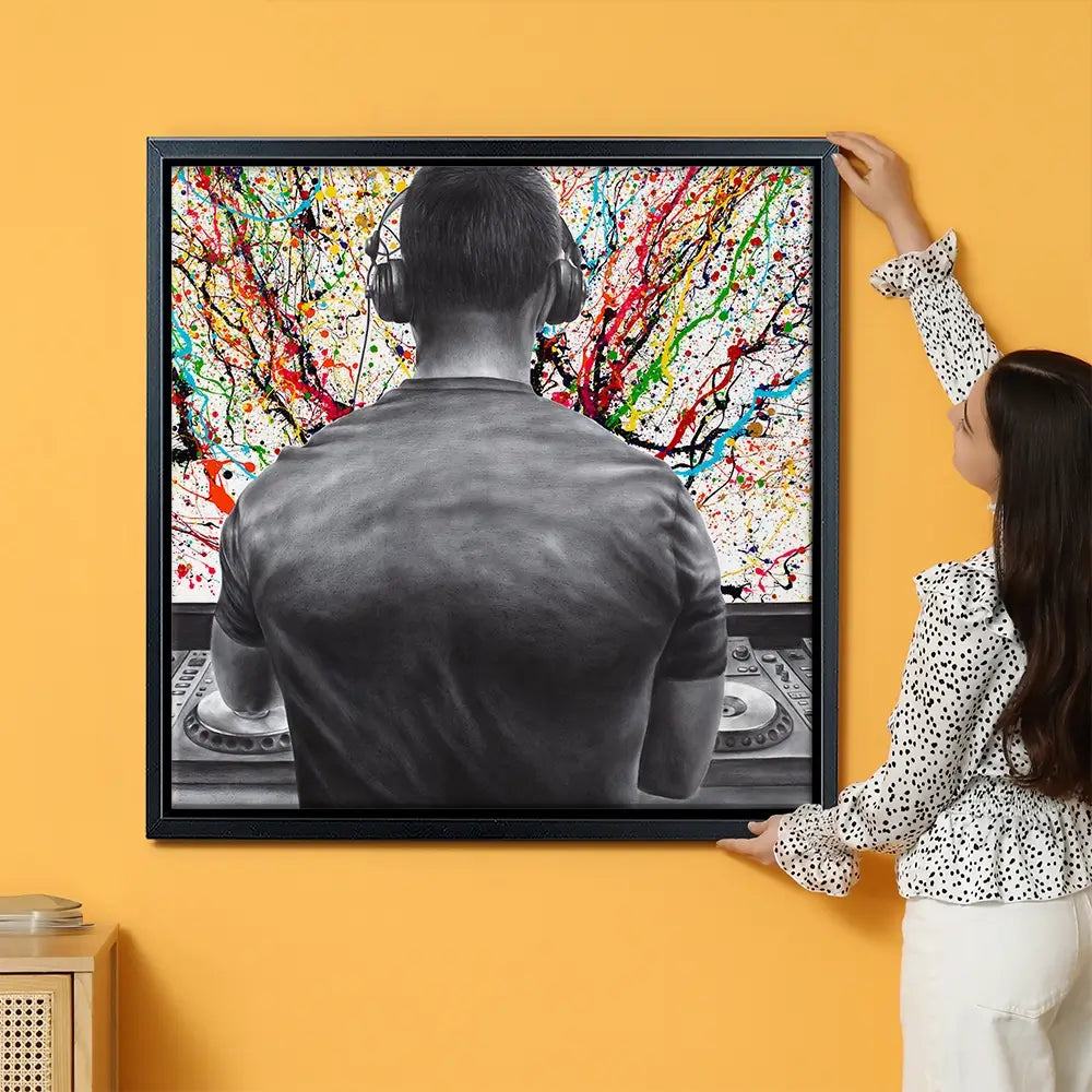 Turn It Up DJ Oversized Canvas Print Turn It Up DJ Oversized Canvas Print wall art product Art Print Shop