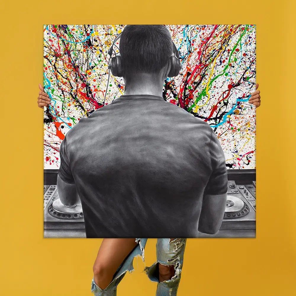 Turn It Up DJ Oversized Canvas Print Turn It Up DJ Oversized Canvas Print wall art product Art Print Shop